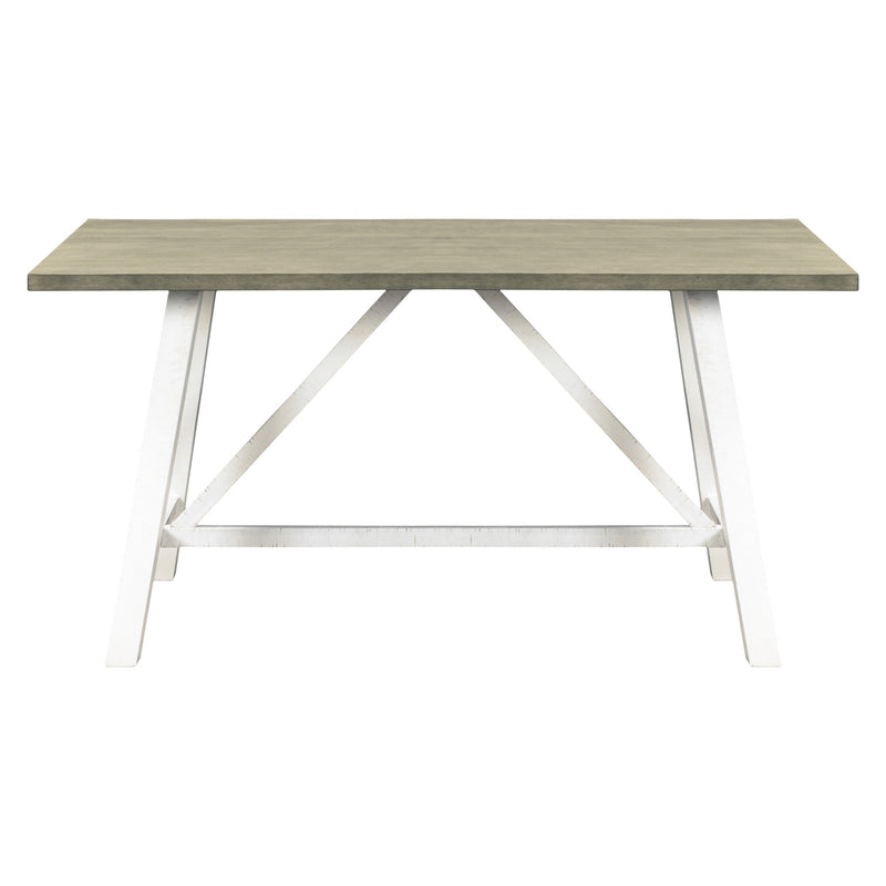 6 Piece Dining Table Set Wood Dining Table and chair Kitchen Table Set with Table, Bench and 4 Chairs, Rustic Style, White+Gray