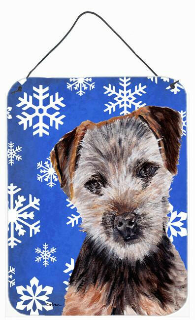 Norfolk Terrier Puppy Winter Snowflakes Wall or Door Hanging Prints SC9783DS1216