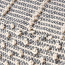 Diamond - Handcrafted Faux Yarn Pouf - Ivory / Gray