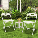 Folding Chairs, Stackable & Waterproof (Set of 4) - White by HouseOfZazla