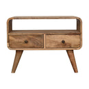 Mini Curved Media Unit - Oak by HouseOfZazla