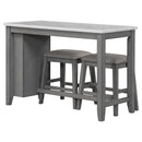 5-piece Counter Height Dining Table Set with Built-in Storage Shelves,Grey(OLD SKU W504S00143)