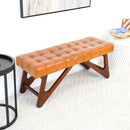 Mia - Bench With Buttons - Brown / Rustic by HouseOfZazla