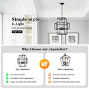 4 Light Metal Lantern Tiered Pendant Hanging Light Fixtures, Industrial Farmhouse Adjustable Height Chandeliers For Dining Room Hallway Foyer Entryway (E12 Bulbs Not Included) by HouseOfZazla