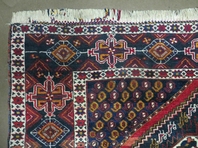 4' X 5.5' Vintage Handmade Turkish Tribal Wool Rug Medallion Nice