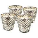 Scented Soy Wax Candle Glass (Set of 4) - Silver by Unique Piece Furniture