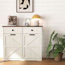 Double Tilt Out Trash Cabinet With Hideaway Drawer And Barn Door Style by HouseOfZazla