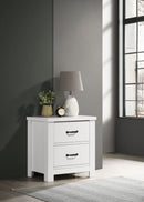 Cassini - 2 Drawer Nightstand Bedside Table - White by Unique Piece Furniture