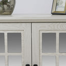 Sideboard Cabinet With Mirrored Doors, Adjustable Shelf, Metal Handles by HouseOfZazla