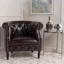 Celestialis - Upholstered Club Chair With Tub Design And Rolled Recessed Armrests