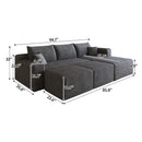 95" Cloud Sectional Sofa with 2 Ottomans