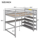Loft Bed With Storage Shelves And Under Bed Desk by Unique Piece Furniture