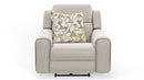 Micah - Power Headrest Power Deep Seat Lay Flat Recliner - Oatmeal