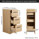 Slim Freestanding Bathroom Storage Cabinet, 3 Drawers - Light Oak