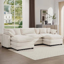 Modern Oversized Modular Cushion Sofa With Ottoman, Low Back, Deep Seating Sofa Set by Unique Piece Furniture