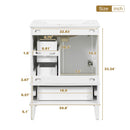 Bathroom Vanity, Modern Bathroom Cabinet With Sink Combo Set, Bathroom Storage Cabinet With A Soft Closing Door And 3 Drawers, Solid Wood Frame by HouseOfZazla