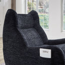 Bean Bag Chair With Armrests Oversized Comfy Beanbag Lounge Lazy Floor Sofa Accent Chair For Living Room - Black by HouseOfZazla