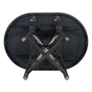 5-Piece Retro Functional Dining Set with Extendable Round Table with Removable Middle Leaf and 4 Upholstered Chairs for Dining Room and Living Room (Black)