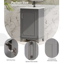 Modern Small Bathroom Vanity Cabinet With Ceramic Basin, Ample Storage, 1 Soft Close Door by Unique Piece Furniture