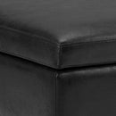 Owen - Square Coffee Table Storage Ottoman - Distressed Black by HouseOfZazla