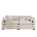 Modern 2 Seater With 4 Pillows, Upholstered Deep Seating Loveseat by HouseOfZazla