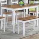 6 Piece Dining Set Table With 4 Side Chairs And Bench - Light Brown / White by HouseOfZazla