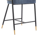 26" H Upholstered Counter Stool with Metal Frame (Set of 2) - Navy by HouseOfZazla