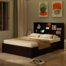 Platform Bed With Bookcase Headboard, Built-In Downlight, Charging Station, And 2 Side Drawers by HouseOfZazla