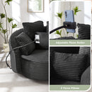 Swivel Accent Barrel Chair With Adjustable Phone Holder, 5 Pillows For Living Room