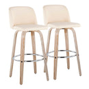Toriano - Contemporary Fixed Height Barstool With Swivel & Round Footrest (Set of 2) by HouseOfZazla
