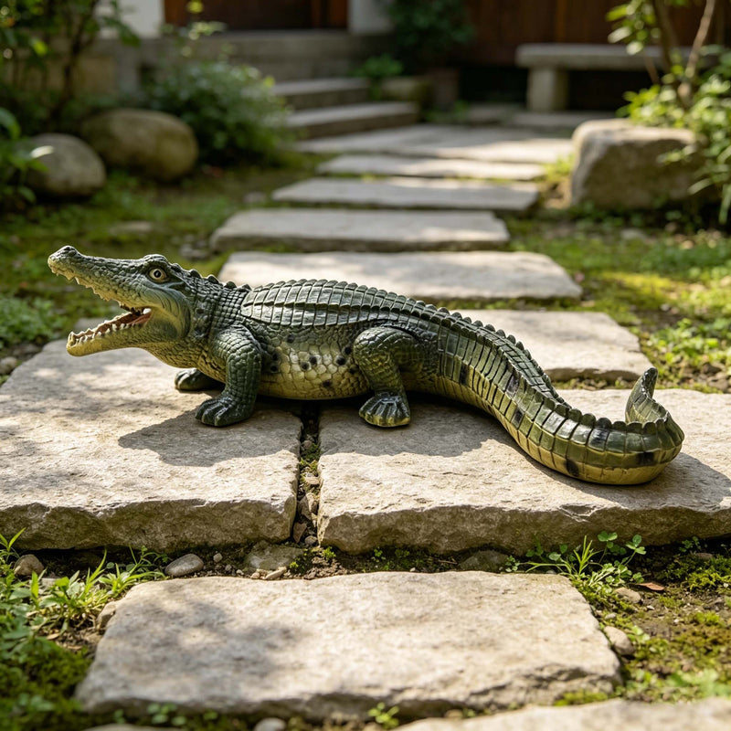 23" Simulated Crocodile Garden Statue, photo 6 of 10