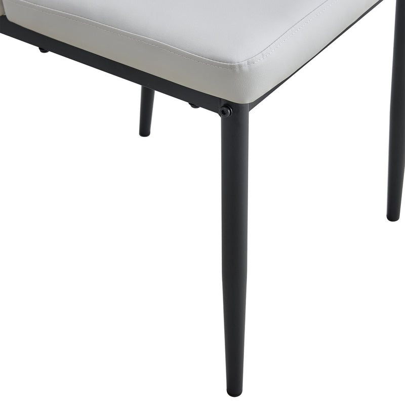 5-piece Dining Table Chairs Set, Rectangular Dining Room Table Set for 4, Modern Dining Table and faux leather Chairs for Kitchen Dining Room, Small Space, GRAY