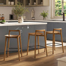 Sven - Modern Minimalist Low Back Counter Stool - Dark Brown Walnut by HouseOfZazla