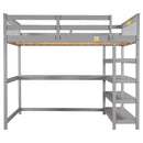 Loft Bed With Storage Shelves And Under Bed Desk by HouseOfZazla