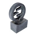 26.77'H Gray Circular Polyresin Outdoor Water Fountain with LED Light