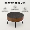 Round Coffee Table With Storage Function For Living Rooms