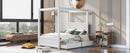 Canopy Platform Bed With Drawers, Support Slats, No Box Spring Needed by HouseOfZazla