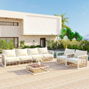 TOPMAX Modern Minimalist 7-Piece Metal Patio Sectional Sofa Set by HouseOfZazla
