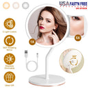 7.48In 5X Magnifying Lighted Makeup Mirror Dimmable Magnification Mirror With Lights Lighted Vanity Mirror with 3 Light Colors