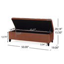 Wendover Elegant Tufted Storage Bench With Lift-Up Top And Birch Wood Legs by HouseOfZazla