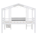 Loft House Bed With Ladder And Slide, With board And Light Strip On The Roof by HouseOfZazla
