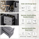Modern Bathroom Vanity With Sink, Storage Cabinet, Soft Close Doors, Deep & Standard Drawers