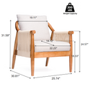 Accent Chair with Solid Hardwood Frame and Hand-Woven Paper Rope Arm