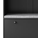 5-in-1 Entryway Bench with Coat Rack, Cushion and 3 Sturdy Hooks, 47.2" Wide Hall Tree with Shoe Storage Bench for Hallway, Entryway, Living Room