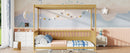 Full Size Canopy Bed Frame with Guardrails for Kids