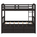 Bunk Bed With Trundle And Drawers, Arched Headboard And Footboard by Unique Piece Furniture