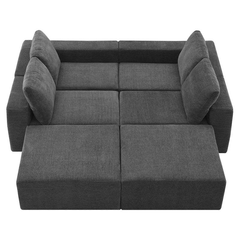 Walker Edison | Chenille Modular U-Shaped Sectional Sofa