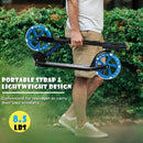 Portable Folding Sports Kick Scooter with LED Wheels-Blue by LJGDeals