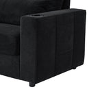 Modern Style Armchair Chaise Lounge Sofa Couch With Movable Storage Ottoman, USB Ports, Cup Holders, Phone Holder, Side Pockets by HouseOfZazla