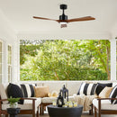52 Inch Solid Wood Ceiling Fan with Light Kit and Remote Control by HouseOfZazla